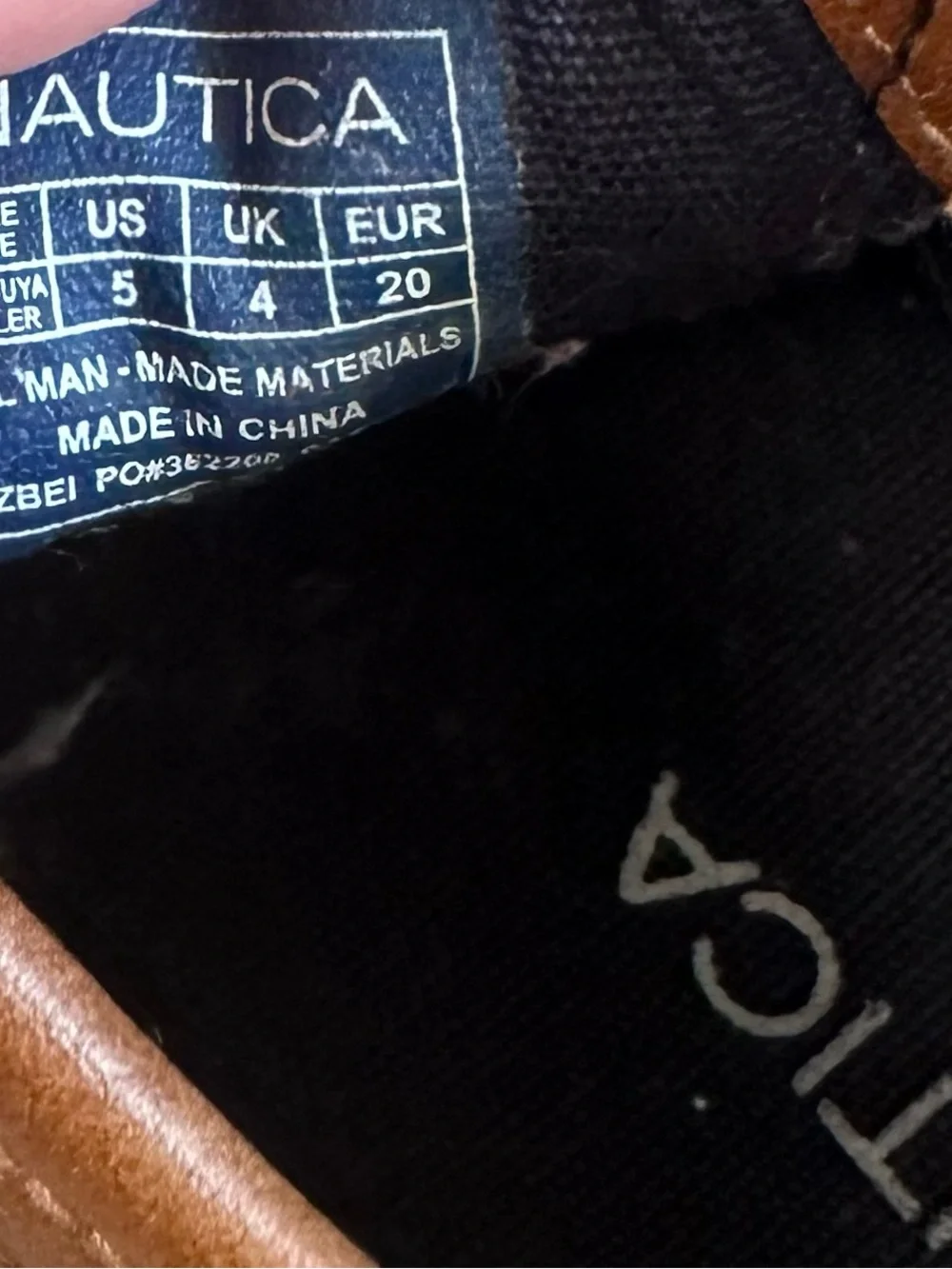 Nautica Kids Brown Leather-Look Velcro Sneakers